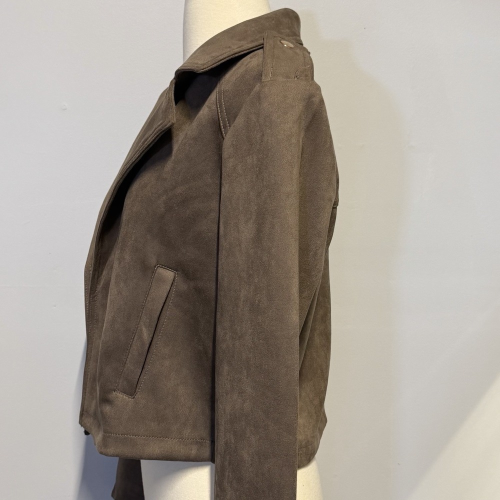 Philosophy Faux Suede Leather Taupe Jacket  Pre-Owned Small‎ - Picture 4 of 11